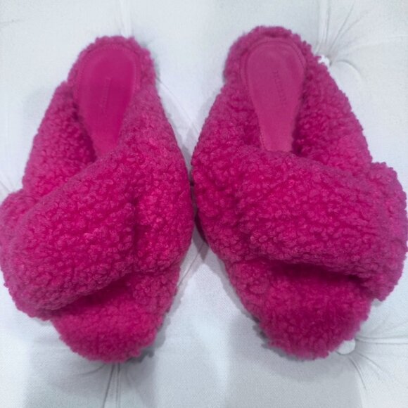 Balenciaga Pink Sherling Slides - Picture 1 of 3